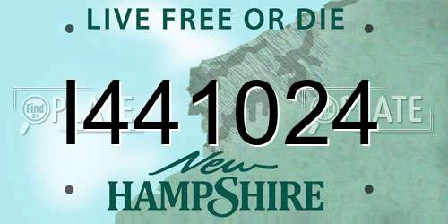 I441024 New Hampshire License Plate