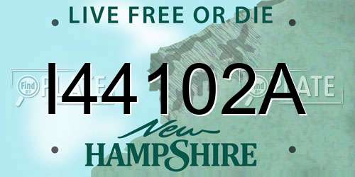 I44102A New Hampshire License Plate
