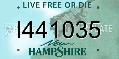 I441035 New Hampshire License Plate