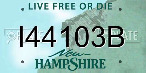 I44103B New Hampshire License Plate