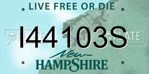 I44103S New Hampshire License Plate