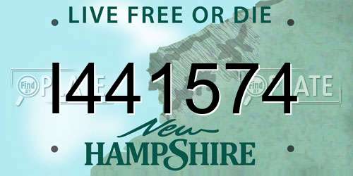 I441574 New Hampshire License Plate