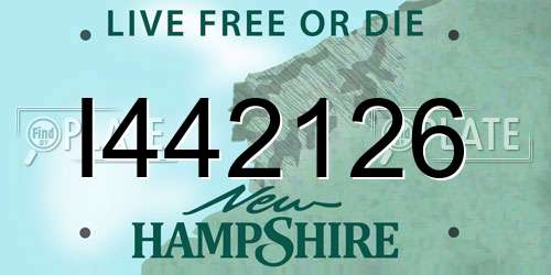 I442126 New Hampshire License Plate