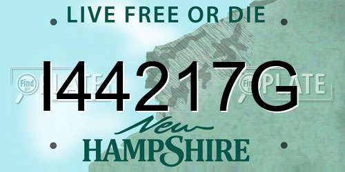 I44217G New Hampshire License Plate
