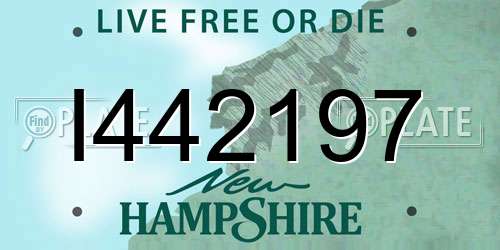 I442197 New Hampshire License Plate