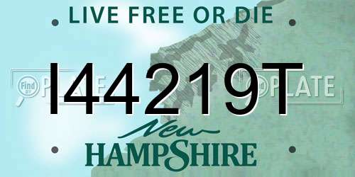 I44219T New Hampshire License Plate