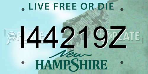 I44219Z New Hampshire License Plate