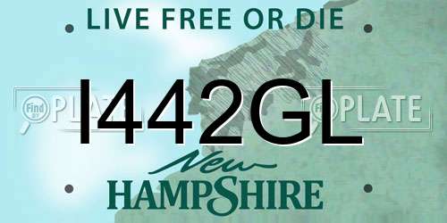 I442GL New Hampshire License Plate