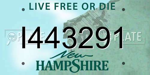 I443291 New Hampshire License Plate
