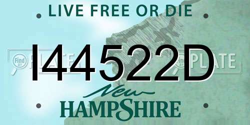 I44522D New Hampshire License Plate