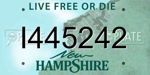 I445242 New Hampshire License Plate