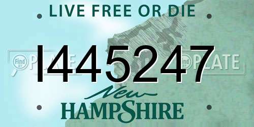 I445247 New Hampshire License Plate