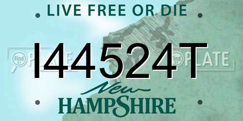 I44524T New Hampshire License Plate