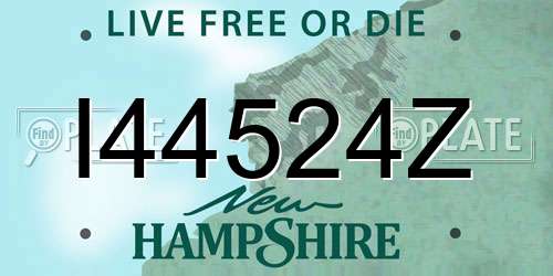 I44524Z New Hampshire License Plate