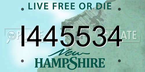 I445534 New Hampshire License Plate