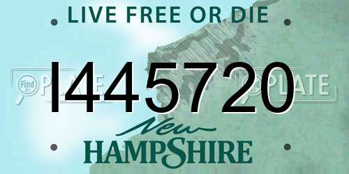 I445720 New Hampshire License Plate