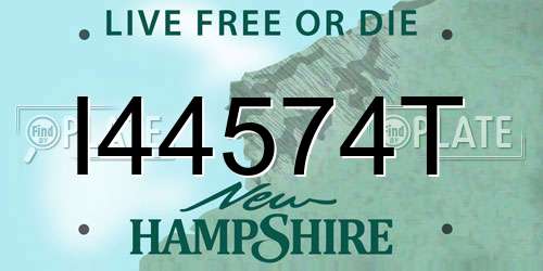 I44574T New Hampshire License Plate