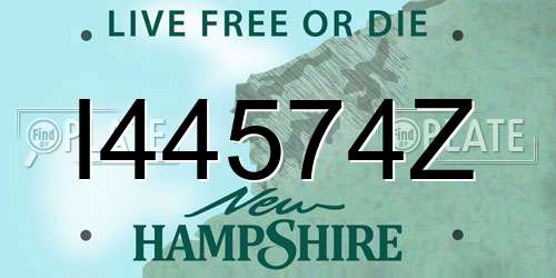 I44574Z New Hampshire License Plate