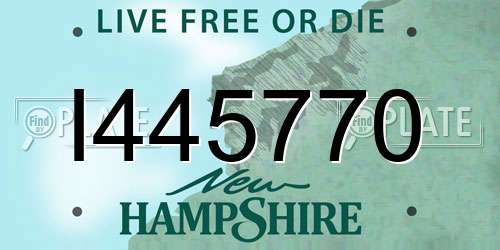 I445770 New Hampshire License Plate
