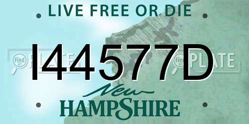 I44577D New Hampshire License Plate