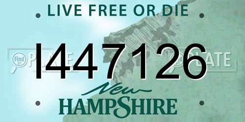 I447126 New Hampshire License Plate