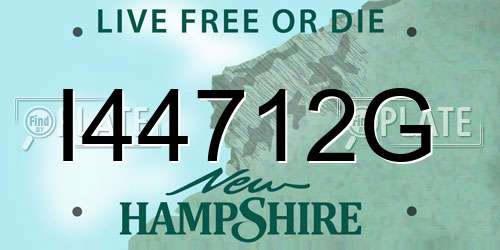 I44712G New Hampshire License Plate