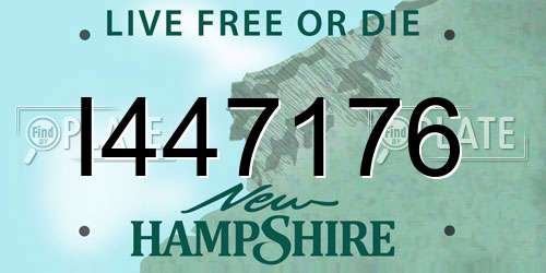 I447176 New Hampshire License Plate