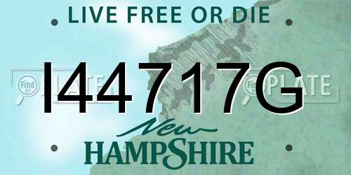 I44717G New Hampshire License Plate