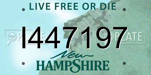 I447197 New Hampshire License Plate