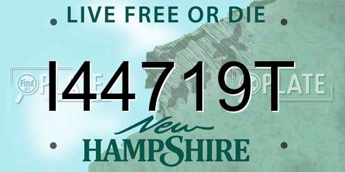 I44719T New Hampshire License Plate