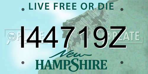 I44719Z New Hampshire License Plate