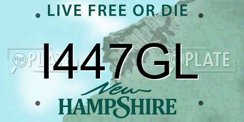 I447GL New Hampshire License Plate