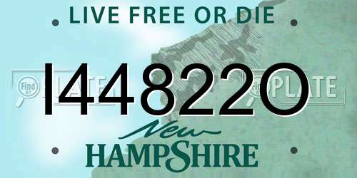I44822O New Hampshire License Plate