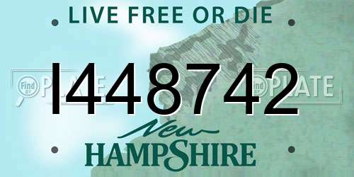 I448742 New Hampshire License Plate