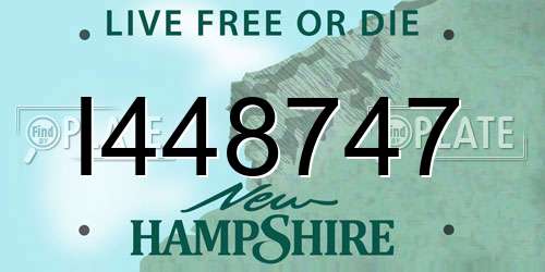 I448747 New Hampshire License Plate
