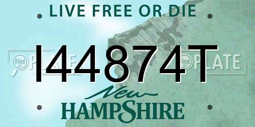 I44874T New Hampshire License Plate