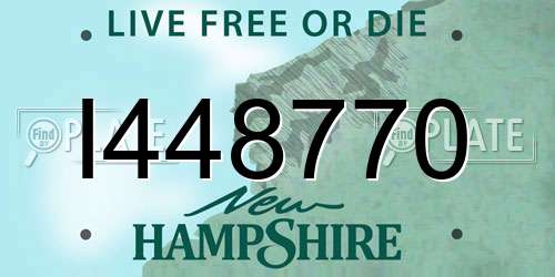 I448770 New Hampshire License Plate