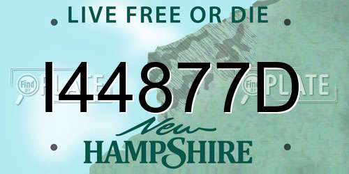 I44877D New Hampshire License Plate