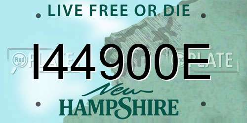I44900E New Hampshire License Plate