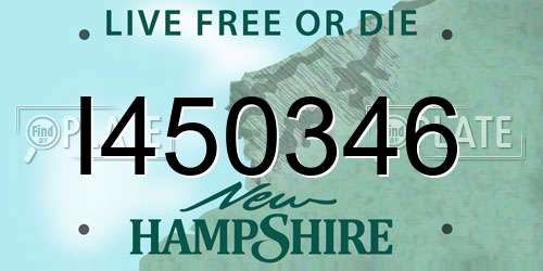 I450346 New Hampshire License Plate