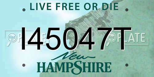 I45047T New Hampshire License Plate