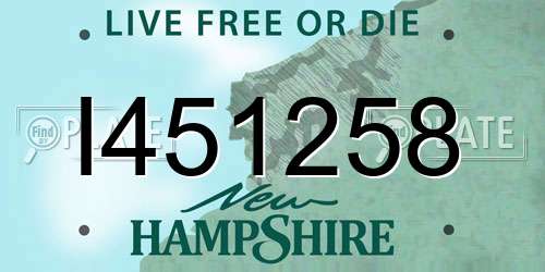 I451258 New Hampshire License Plate