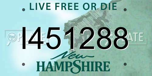 I451288 New Hampshire License Plate