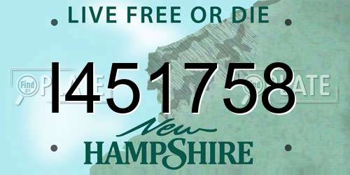 I451758 New Hampshire License Plate