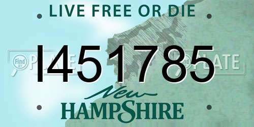 I451785 New Hampshire License Plate