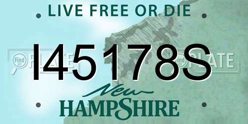 I45178S New Hampshire License Plate
