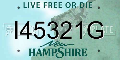 I45321G New Hampshire License Plate