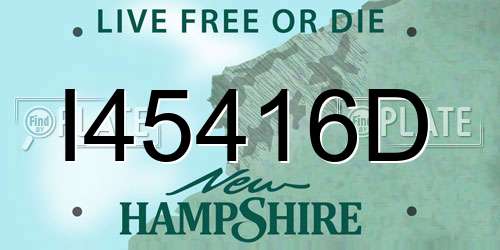I45416D New Hampshire License Plate