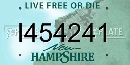 I454241 New Hampshire License Plate
