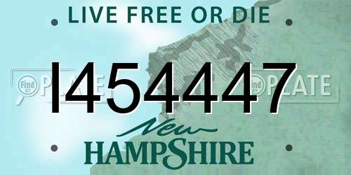 I454447 New Hampshire License Plate